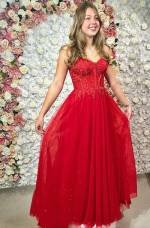 Selene Red Corset Gown